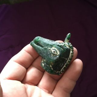 Extremely Rare Ancient Phoenician Glass Horse Head Animal,  300 /500.  Ad