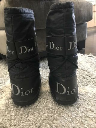 Christian Dior Black Ski Snow Boots Shoes 35 - 37 Vintage