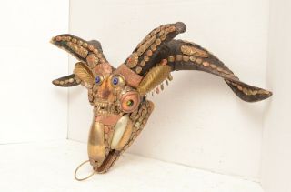 Antique Tibetan buddhist Goat Kapala Skull Mask vintage cerimonial relequari 3