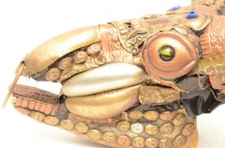 Antique Tibetan buddhist Goat Kapala Skull Mask vintage cerimonial relequari 8