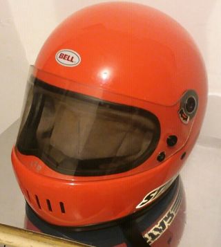 Vtg Bell Star Ltd 1980 Helmet Orange Full Face