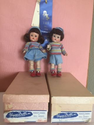 Fine Set Vintage 1951 Jim and Jan Vogue Ginny Dolls Blue Ribbon Winners 6
