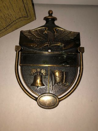 Vintage 1776 - 1976 American Eagle Bronze Colored Brass Patriotic Door Knocker 3