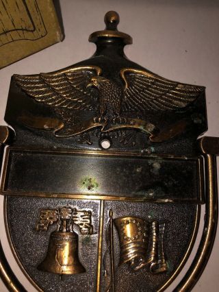 Vintage 1776 - 1976 American Eagle Bronze Colored Brass Patriotic Door Knocker 5