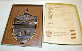 Vintage 1776 - 1976 Large American Eagle Brass Bronze Door Knocker Nos