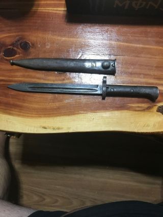 Vintage 1923 Czech Bayonet W/muzzle Ring And Scabbard