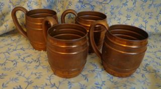 Vintage Moscow Mule Copper Mugs Cavalier by National Silver set of 4 2