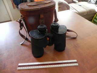 Vintage Westinghouse M15a1 7x50 World War Ii Military Binoculars W/leather Case