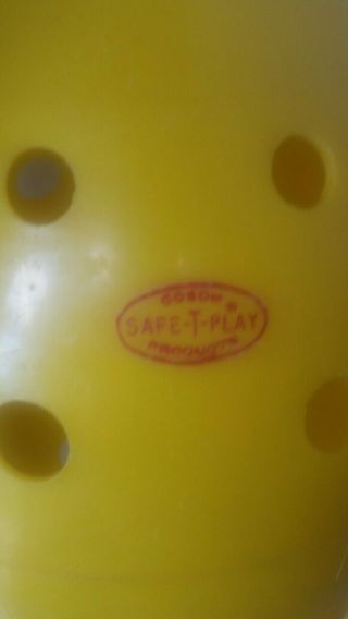 Vintage 1970 ' s Cosom Safe - T - Play Yellow Wiffle Ball Football Toy 70s Sports 7