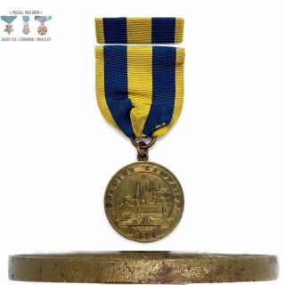 1898 Us Navy Spanish Campaign Medal Split Brooch Ribbon Bar 1923 Bastian Bros.