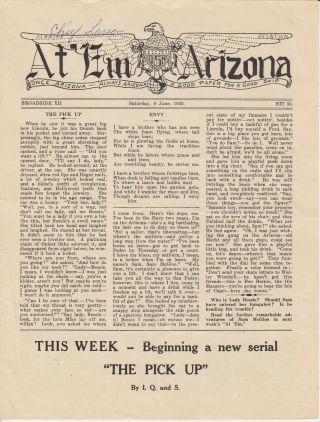 1935 Us Navy Uss Arizona Bb - 39 Ship Newspaper / Bulletin