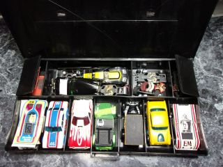 Vintage Aurora Afx Slot Car Case Full Of Old Afx Slot Cars And Parts W/case