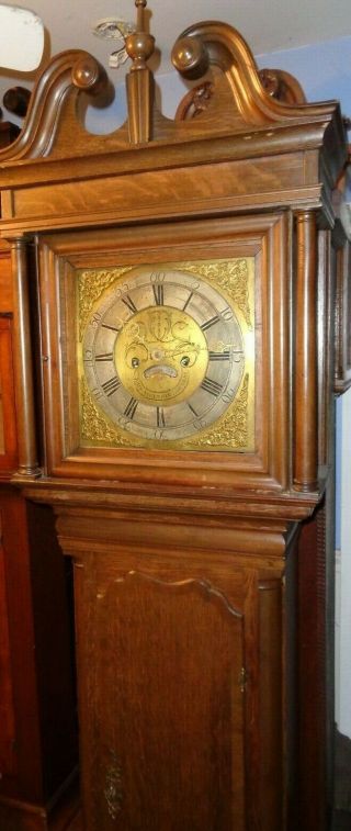 Antique - Oak - Grandfather Clock - Ca.  1775 - John Atkins - Douglas Isle Of Man - 8 Day - T459