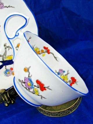 ROYAL ALBERT HAND PAINTED BLOSSOM BIRDS FLORAL TEA CUP AND SAUCER 3