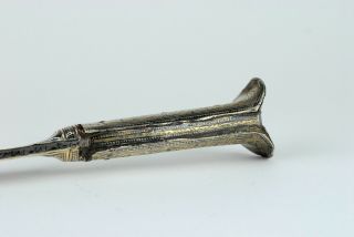 A Fine Antique 19th C marked Ottoman Bichag Dagger Yataghan Silver Niello handle 10