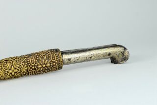 A Fine Antique 19th C marked Ottoman Bichag Dagger Yataghan Silver Niello handle 12