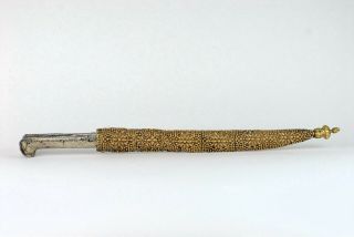 A Fine Antique 19th C marked Ottoman Bichag Dagger Yataghan Silver Niello handle 2