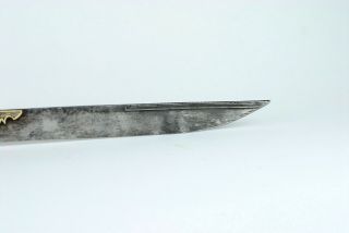 A Fine Antique 19th C marked Ottoman Bichag Dagger Yataghan Silver Niello handle 6