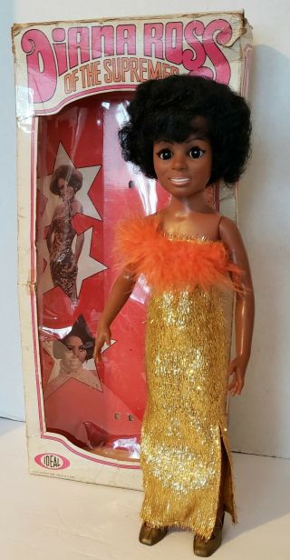1969 Rare 18 " Ideal Diana Ross Doll With Outfit And Box