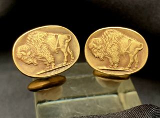 Buffalo Springfield Vintage Cufflinks Antique Box