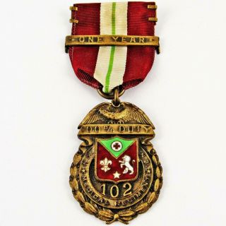Vintage York National Guard 102nd Medical Regiment 100 Duty Service Medal