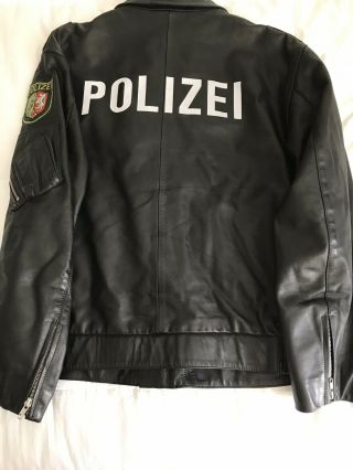 Men’s Vintage German Police Leather Jacket,  Spieth & Wensky,  Size 106