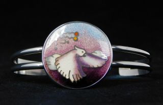 Wearable Art By Colette Denton Cloisonné/24k Gold Bangle: Cockatoo