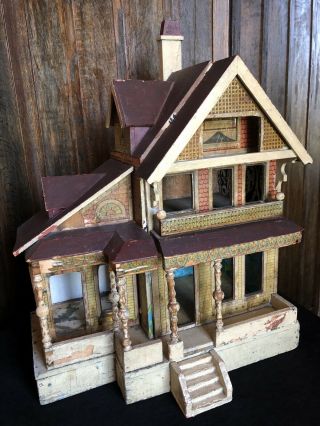Antique Victorian R.  Bliss Seaside Cottage Dollhouse