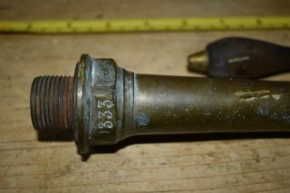 VINTAGE BRASS TAP WITH WOODEN HANDLE 21cm long from flange to end 3
