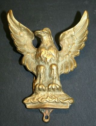 Large Vintage Brass Eagle Door Knocker In Lovely Spread - Eagle