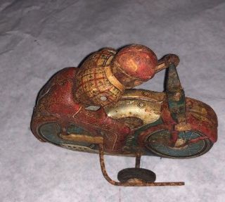 Rare Alps Japan Tin Friction Flip Over Motorycle Toy Vintage 2