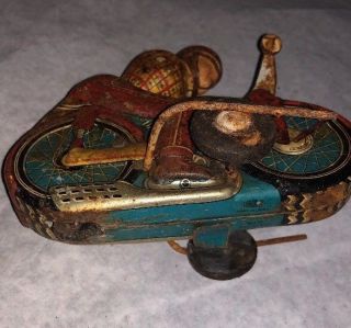 Rare Alps Japan Tin Friction Flip Over Motorycle Toy Vintage 5