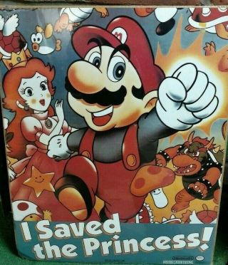 Vintage 1988 21 X 32 Mario Bros I Saved The Princess Nintendo Poster