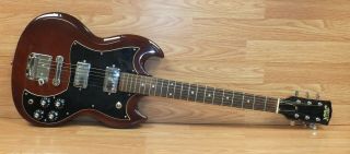 Vintage Aspen Brown & Black 6 String Electric Guitar Only Read