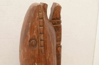 VTG Native Northwest Coast Carved Inuit Eskimo Figure Fish Whale Man Wood Statue 8