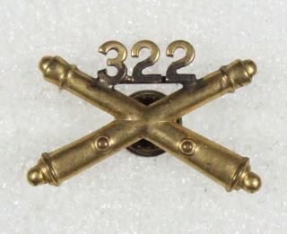 Army Collar Pin: 322nd Field Artillery Regiment Officer - 1920 