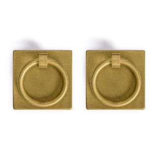 CBH 2 Chinese BRASS RING PLATE Cabinet Hardware Pull 2.  3 