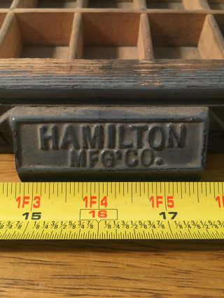 Vintage Wooden Printers Drawer Tray Wall Display Rack Letterpress Hamilton A 2
