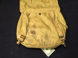 1943 dated MUSETTE BAG US WWII U.  S.  ARMY USA WW2 FIELD BAG BACKPACK 5