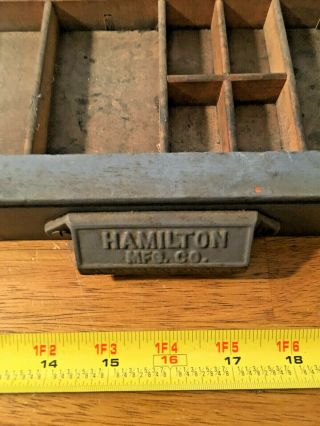 Vintage Wooden Printers Drawer Tray Wall Display Rack Letterpress Hamilton B 2