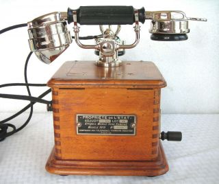 French Paris Antique Restored Telephone.  Nickel Plating