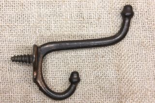 Coat Hook Twist In Old School Farm House Rustic 1880’s Vintage Copper On Iron