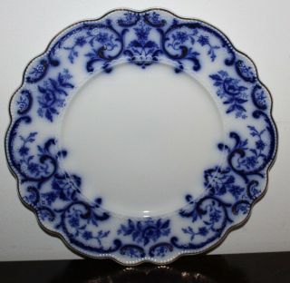 Antique Grindley England Flow Blue 10 " Dinner Plate Portman 4