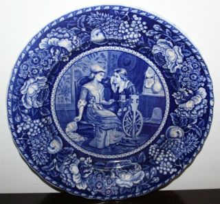 Antique Blue & White Staffordshire Plate Why Don 