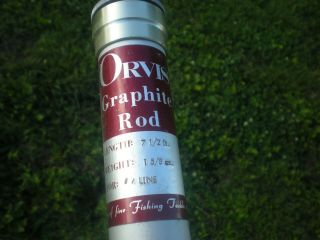 Vintage Orvis Graphite 71/2 foot Fly FISH Rod BROOK TROUT 1 5/8 oz.  (4) 0685 EUC 2