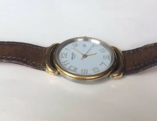 Vintage Hermes Paris Pullman - Style Swiss - Made Watch Gold on Stainless 3