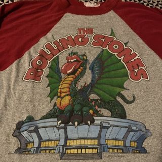 Rare Vintage Rolling Stones 1981 Raglan concert T shirt Size Medium 2