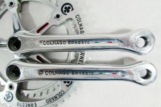 Vintage CAMPAGNOLO COLNAGO RECORD MEXICO FINISH CRANKSET.  Top Merckx 3