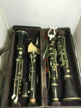 Antique Buffet Crampon&co Made In France Wood Clarinet&double Case&clarinet
