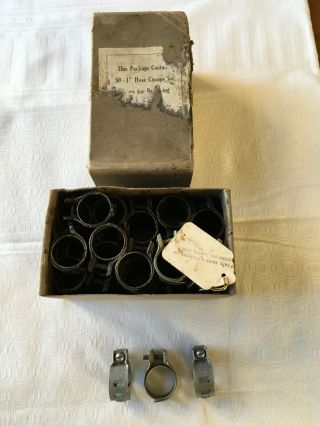 . 50 Browning Water Cooled Mg.  1 Box Of 50 Hose Clamps.  Box.